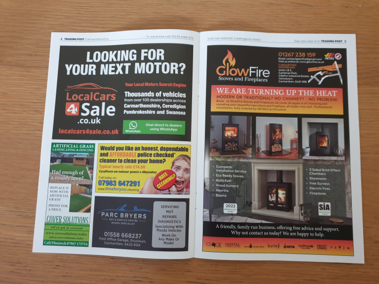 OUR ADVERT LOOKING GOOD AGAIN IN THE LOCAL TRADING POST THIS MONTH