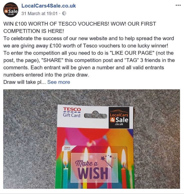 Facebook competition comes to a close only 2 hours to go