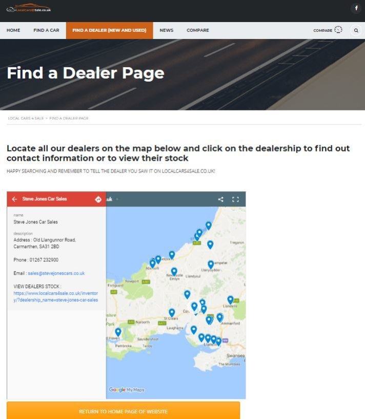 Find A Dealer page updated to new Google Maps Style